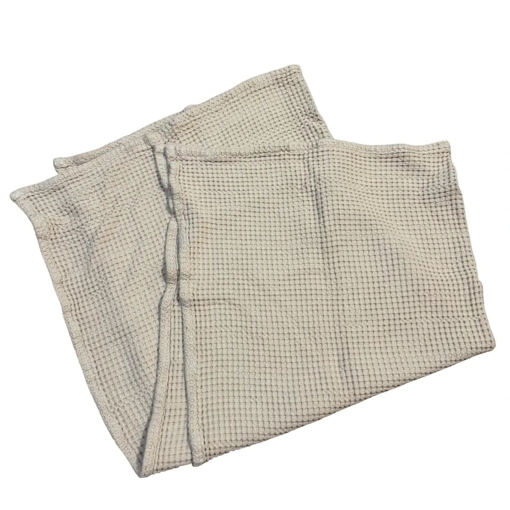 Bamboo Waffle Knit Baby Blanket Cream 32x32 Soft‎ Cozy